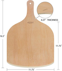 2 Pack Wooden Pizza Peel, 12 Inch Large Pizza Paddle Set for Oven, Stone, Pan or