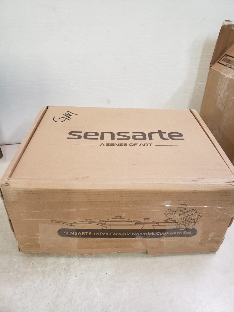 SENSARTE Nonstick Cookware Set 16-Piece, Healthy Pots and Pans White