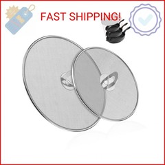 2-Pack Splatter Screens for Frying Pan – Stainless Steel Grease Splatter Guard w