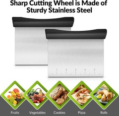 Stainless Steel Bench Scraper with Non-Slip Grip – Perfect for Pastry and Dough