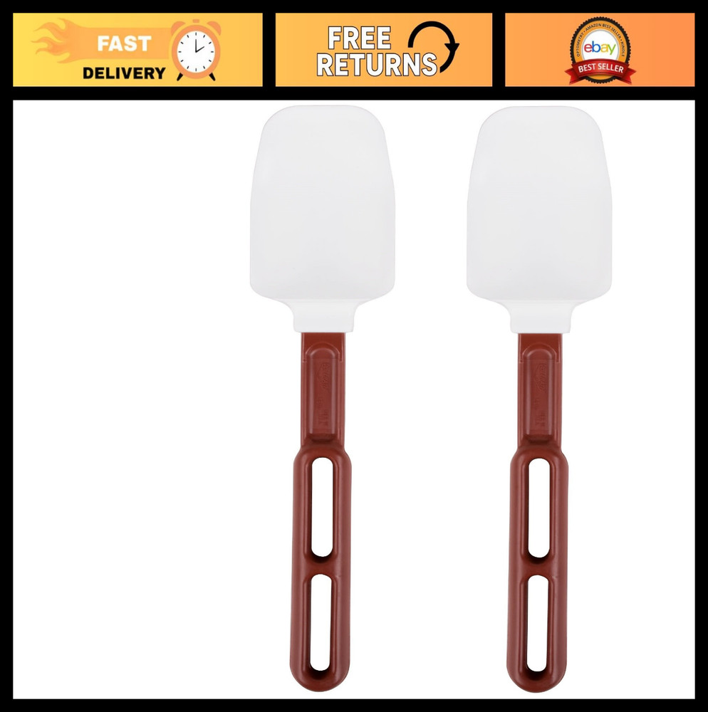 High-Temp Silicone Spatula Set of 2 – 10-Inch Soft Spoons for Cooking & Baking