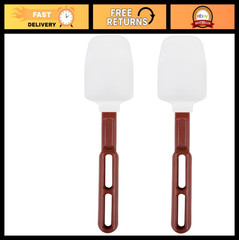High-Temp Silicone Spatula Set of 2 – 10-Inch Soft Spoons for Cooking & Baking