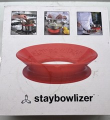 Staybowlizer Red Bowl Holder Stand Silicone Dishwasher Safe NSF – New with Box