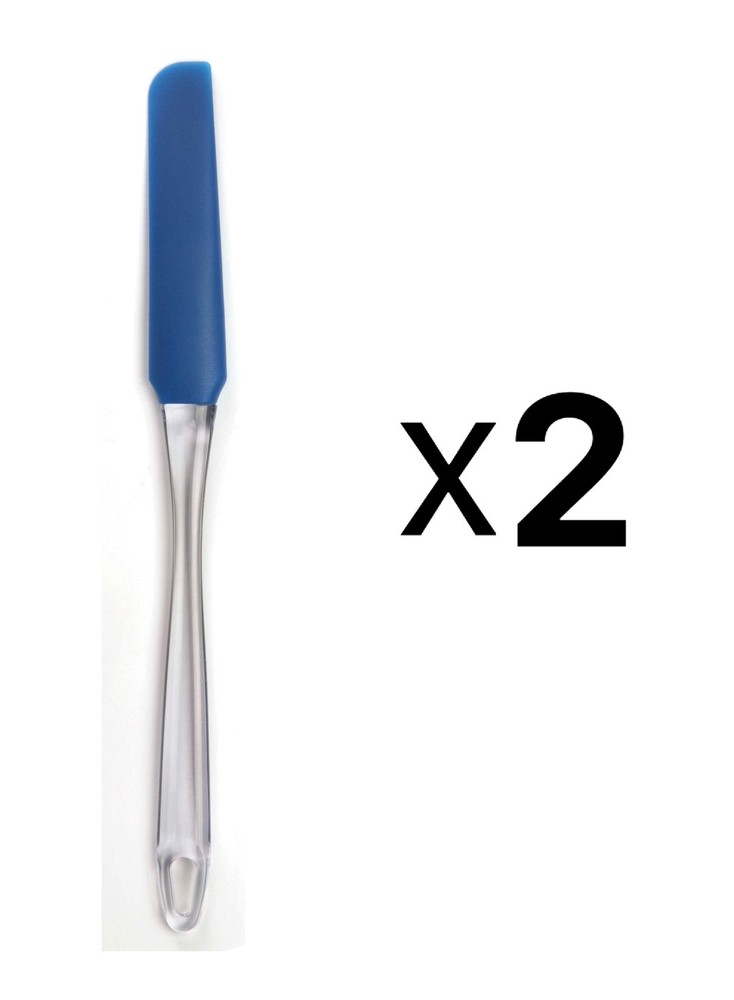 Norpro Blue Silicone Jar/Icing Spatula, 10 ¼ Inches (2-Pack)