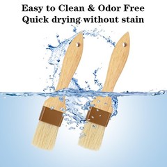 LXUEJIE 2PCS Basting Brush for Cooking, Boar Bristle Pastry Brush, Hardwood H…