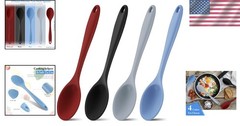 Silicone Cooking Spoons Set 4 Pieces Heat Resistant Non Stick Kitchen Utensils