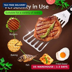 MIU Fish Spatula Stainless Steel, Flexible, Polished Metal, Corrosion Resistant,