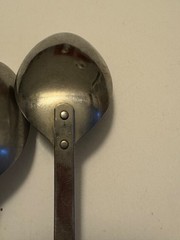 Vintage Household & Unbranded Stainless Steel Serving Spoons Black Handle USA