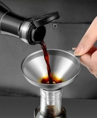 3PCS Kitchen Funnels Set,Stainless Metal Funnel for Filling Bottles – Silver