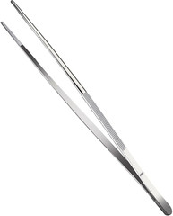 12″ Silver Stainless Steel Long Food Tongs Straight Tweezers Kitchen