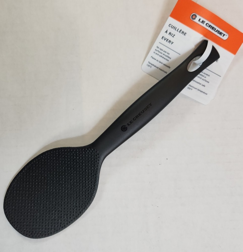 Le Creuset Black Plastic Rice Paddle 10.25 in Long Dishwasher Safe NWT