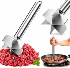 Stainless Steel Meat Chopper and Masher Ground Beef Masher Tool for Hamburger