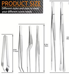 6pcs Stainless Steel Kitchen Tweezers Set Professional Cooking Tools – NEW