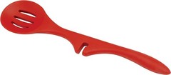 Rachael Ray Nonstick Lazy Spoonula, Solid and Slotted Spoon Set, 3 Pc Set, Red