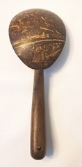 2 Coconut Shell Ladle Spoons Wooden Handle Polished Eco-friendly Biodegradable