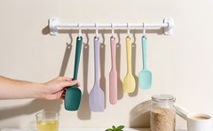Silicone Spatula Set of 5, Food Grade Rubber Spatulas for Baking, Scraping, High