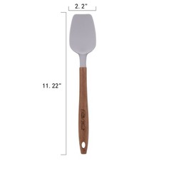 10-Piece Silicone and Acacia Wood Handle Kitchen Cooking Utensils Set, Gray