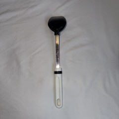 Vintage Serving Basting Spoon Black Plastic Stainless Steel 12.25” Unbranded