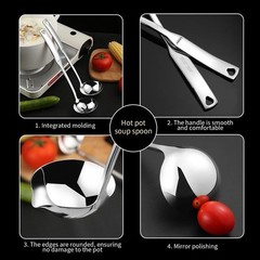 Silver Kitchen Soup Ladle 30cm/11.8 Inch 304 Stainless Steel Pour Spout Metal