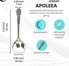 SOLID 925 Sterling silver Mini Spoon, Small spoon for baby / Sugar & Salt Spoon
