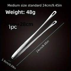 2× Stainless Steel Grill Tongs Cooking BBQ Steak Clamp Pastry Kitchen Tweezers