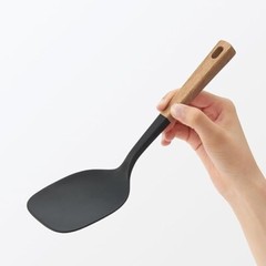 MUJI Wooden Handle Silicone Cooking Spoon & Turner &Spatula 3 Piece Set Japan