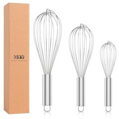 304 Stainless Steel Whisk Set – Dishwasher Safe, 3 Sizes for Every Kitchen Task