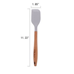 10-Piece Silicone and Acacia Wood Handle Kitchen Cooking Utensils Set, Gray