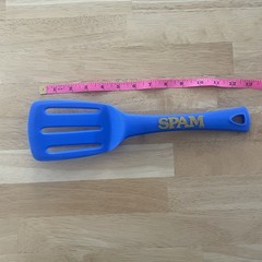 SPAM Brand Blue Plastic Slotted Turner Spatula Kitchen Utensil Promo Advertising