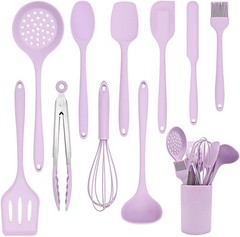 Kitchen Cooking Nonstick Silicone Utensils Set 11 pcs – Purple | Spatula Set …