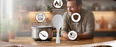 2 Pcs Plastic Rice Paddle,Non Stick Standing Rice Spoon Scooper Spatula,Heat