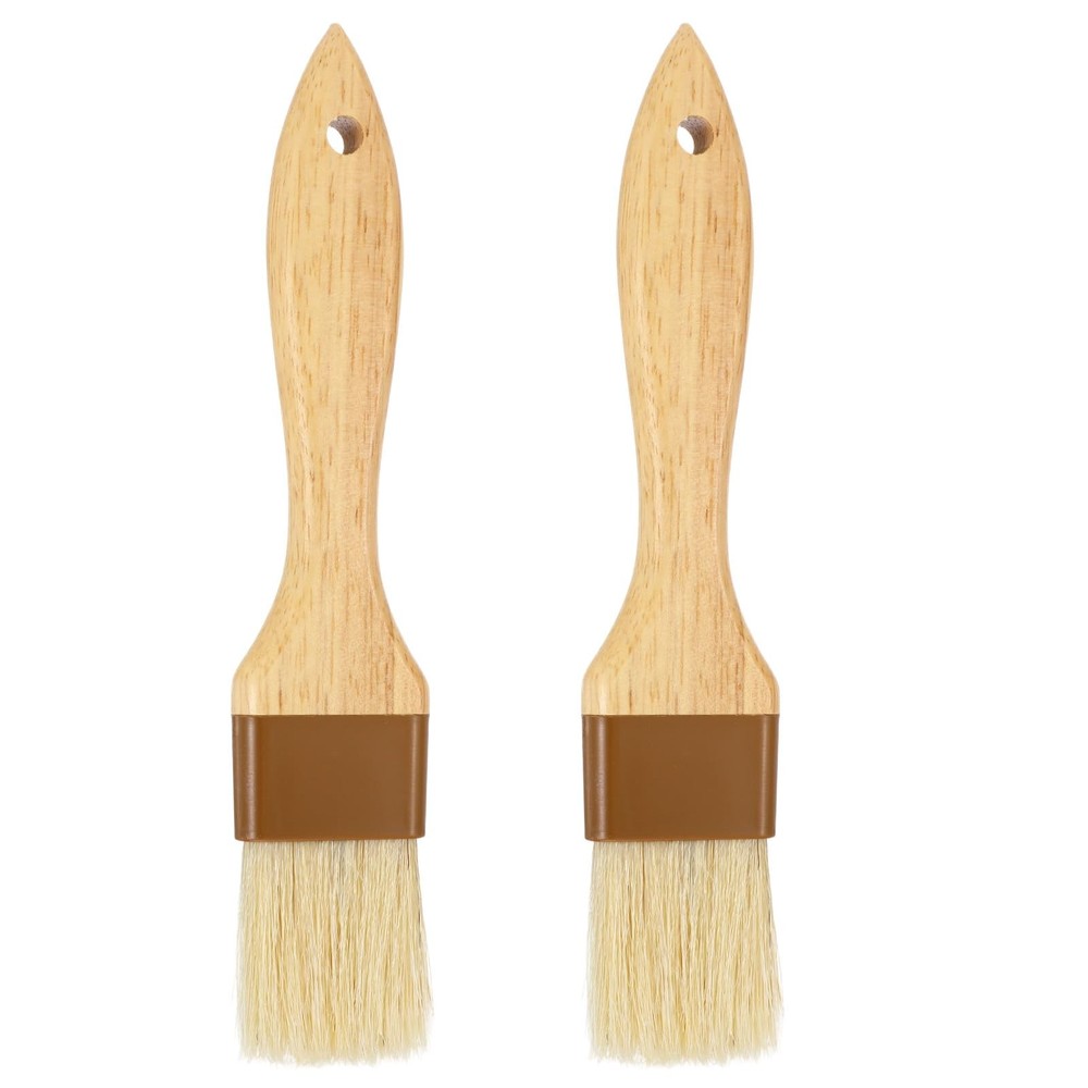 LXUEJIE 2PCS Basting Brush for Cooking, Boar Bristle Pastry Brush, Hardwood H…