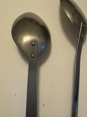 Vintage Household & Unbranded Stainless Steel Serving Spoons Black Handle USA