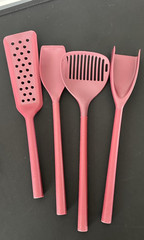 Silicone Cooking Utensils Set 8 Piece Pink Heat Resistant Kitchen Tools