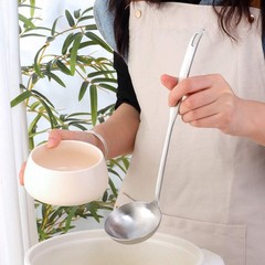 2 Pcs Soup Ladle Colander Metallic Frosting Flatware Cookware Serving Long Handl