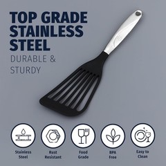 Dishwasher Safe 12.8” Fish Spatula – Durable Non-Stick Turner for Everyday Use