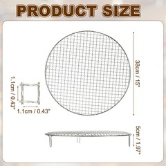 15 Inch Round Cooking Rack Stainless Steel BBQ Grill Baking Rack with Legs