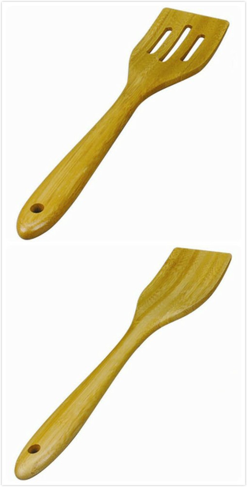 Set of 2 Large Spatula for Non Stick Cookware Eco-Friendly Bamboo Utensil S-4565