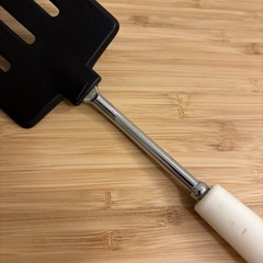 Vintage Ekco-Like Black White Plastic Slotted Spatula Turner Utensil Unbranded