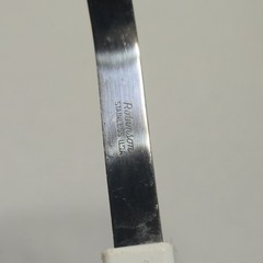 Vintage Robinson Stainless USA Red Slotted Spatula Turner White Plastic Handle