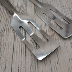Slotted Servespoon Small Spatula Server Short Metal Turner Unbranded Lot of 2