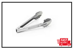 Stainless Steel 9.5 In. Commercial Extra Heavy Utility Tongs