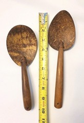 2 Coconut Shell Ladle Spoons Wooden Handle Polished Eco-friendly Biodegradable