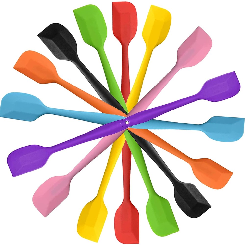 16 PIECES SILICONE SPATULA 8.3 INCH SMALL SPATULAS HEATRESISTANT NONSTICK WITH S