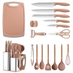 18-Piece Silicone Utensil Set & Knife Set | Dishwasher-Safe Kitchen Tools, Organ
