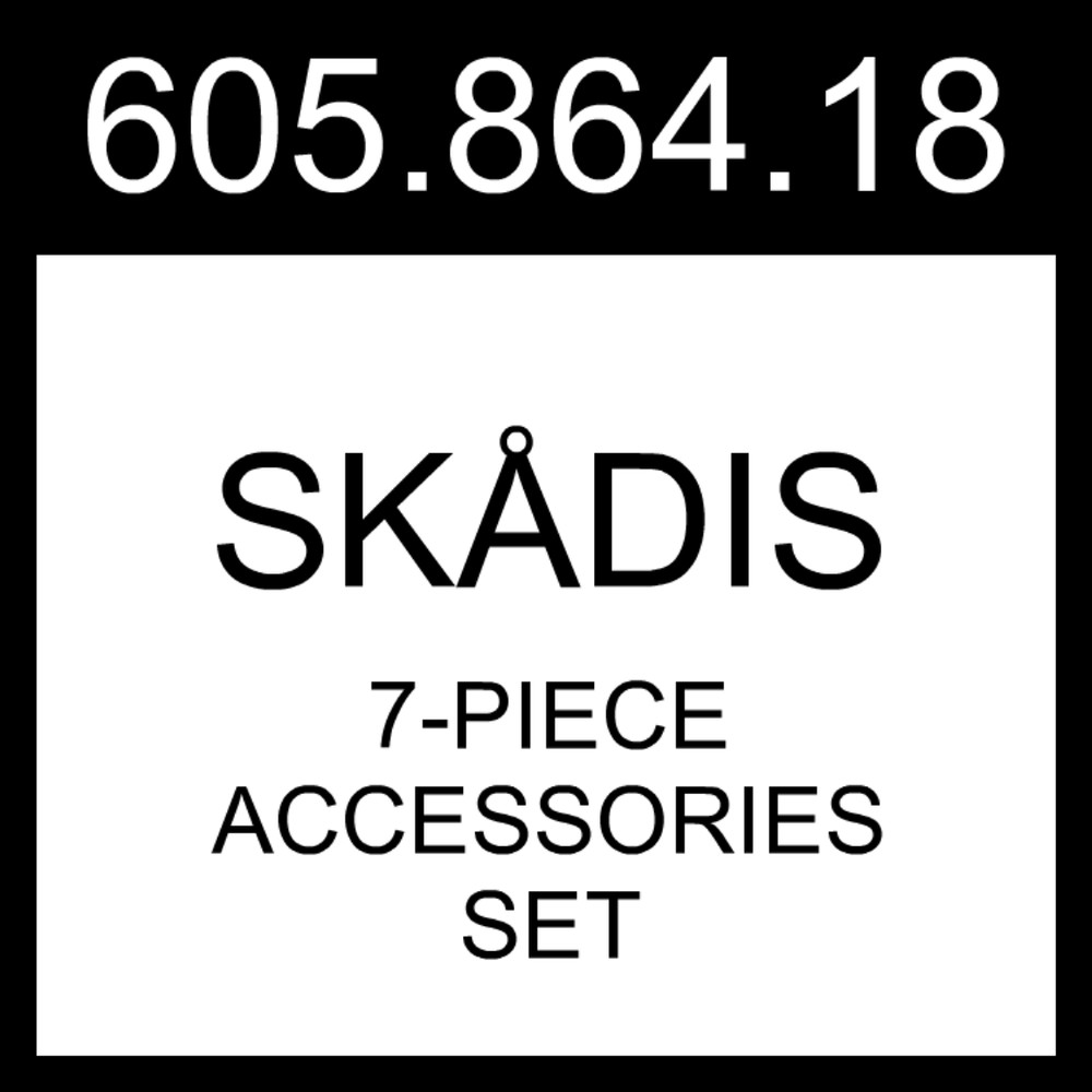 IKEA SKADIS SKÅDIS 7-piece Accessories Set Black 605.864.18