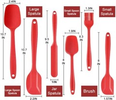 6Pcs Kitchen Spatula Silicone Utensils Kit,Heat Resistant Rubber for Baking Cook