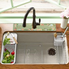 Sink Faucet Absorbing Mat, 2 Pack Drying Mat Around Faucet Sink Splash Guard …