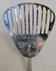 Vtg Ecko Siegler Kitchamajig Spoon Whisk Strainer Utensil Red Wood Handle USA