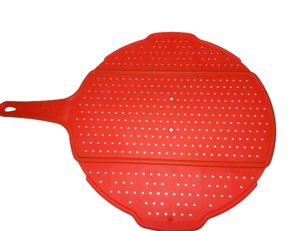 Squish Red Silicone Splatter Screen Collapsible Folding Frying Pan Guard 13″